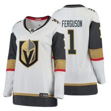 Women's Vegas Golden Knights #1 Dylan Ferguson Fanatics Branded Breakaway White Away jersey With 2023 Stanley Cup Patch