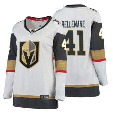 Women's Vegas Golden Knights #41 Pierre-Edouard Bellemare Fanatics Branded Breakaway White Away jersey With 2023 Stanley Cup Patch