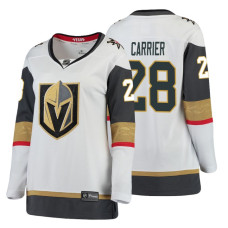 Women's Vegas Golden Knights #28 William Carrier Fanatics Branded Breakaway White Away jersey With 2023 Stanley Cup Patch