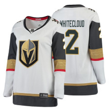 Women's Vegas Golden Knights #2 Zach Whitecloud Fanatics Branded Breakaway White Away jersey With 2023 Stanley Cup Patch