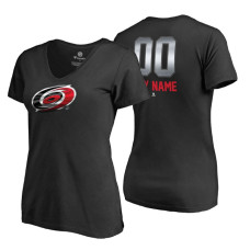 Women's Carolina Hurricanes Black Midnight Mascot Custom T-Shirt