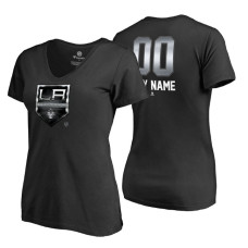 Women's Los Angeles Kings Black Midnight Mascot Custom T-Shirt