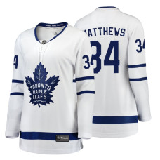 Women's Toronto Maple Leafs #34 Auston Matthews Fanatics Branded Breakaway White Away jersey