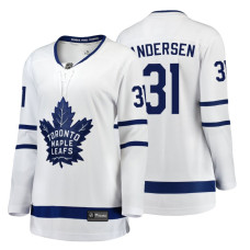 Women's Toronto Maple Leafs #31 Frederik Andersen Fanatics Branded Breakaway White Away jersey