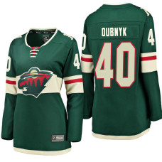 Women's #40 Devan Dubnyk Green Breakaway Fanatics branded Jersey Minnesota Wild