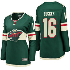 Women's #16 Jason Zucker Green Breakaway Fanatics branded Jersey Minnesota Wild