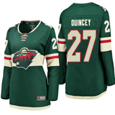 Women's #27 Kyle Quincey Green Breakaway Fanatics branded Jersey Minnesota Wild