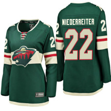 Women's #22 Nino Niederreiter Green Breakaway Fanatics branded Jersey Minnesota Wild