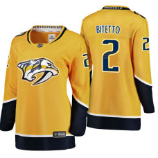 Women's Nashville Predators Anthony Bitetto Breakaway 2018 Jersey Gold