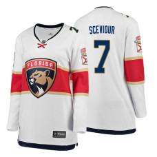 Women's Florida Panthers #7 Colton Sceviour Alternate Breakaway Player White Away jersey With 2023 Stanley Cup Patch