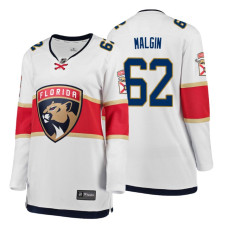 Women's Florida Panthers #62 Denis Malgin Alternate Breakaway Player White Away jersey With 2023 Stanley Cup Patch