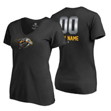 Women's Nashville Predators Black Midnight Mascot Custom T-Shirt