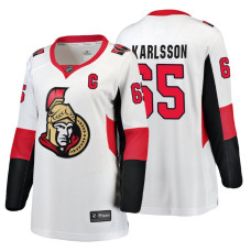 Women's Ottawa Senators #65 Erik Karlsson Alternate Breakaway White Away Fanatics Branded jersey