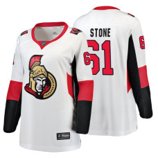 Women's Ottawa Senators #61 Mark Stone Alternate Breakaway White Away Fanatics Branded jersey