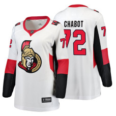 Women's Ottawa Senators #72 Thomas Chabot Alternate Breakaway White Away Fanatics Branded jersey