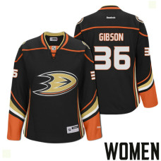 Women's Anaheim Ducks #36 John Gibson Black 2017 Stanley Cup Playoffs Participant Jersey