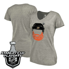 Women's Anaheim Ducks Gray 2017 Stanley Cup PLayoff T-shirt