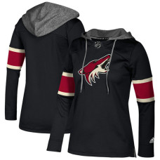 Women's Arizona Coyotes Black Silver Jersey Pullover Hoodie