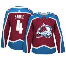 Women's Colorado Avalanche #4 Tyson Barrie Maroon Adizero Player Home With Jersey 2022 Stanley Cup Champions Patch