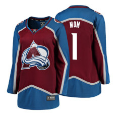 Women's Colorado Avalanche Burgundy Mother's Day #1 Mom With Jersey 2022 Stanley Cup Champions Patch