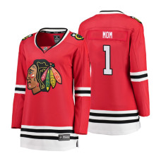 Women's Chicago Blackhawks Red Mother's Day #1 Mom Jersey