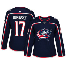 Women's Columbus Blue Jackets #17 Brandon Dubinsky Navy Adizero Player Home Jersey