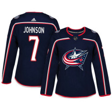 Women's Columbus Blue Jackets #7 Jack Johnson Navy Adizero Player Home Jersey