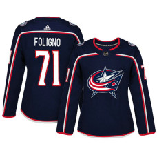 Women's Columbus Blue Jackets #71 Nick Foligno Navy Adizero Player Home Jersey