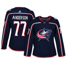 Women's Columbus Blue Jackets #77 Josh Anderson Navy Adizero Player Home Jersey