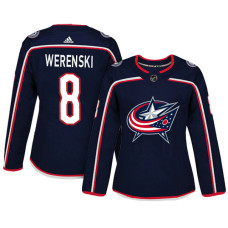 Women's Columbus Blue Jackets #8 Zach Werenski Navy Adizero Player Home Jersey