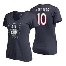 Women's Columbus Blue Jackets #10 Alexander Wennberg 2018 Stanley Cup Playoffs Navy T-Shirt