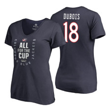 Women's Columbus Blue Jackets #18 Pierre-Luc Dubois 2018 Stanley Cup Playoffs Navy T-Shirt