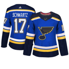 Women's St. Louis Blues #17 Jaden Schwartz Blue Adizero Player Home Jersey