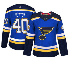 Women's St. Louis Blues #40 Carter Hutton Blue Adizero Player Home Jersey