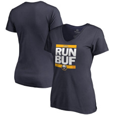 Women's Buffalo Sabres Navy RUN-CTY V-Neck T-shirt