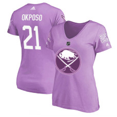 Women's Buffalo Sabres Purple Kyle Okposo #21 Hockey Fights Cancer T-shirt