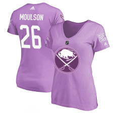 Women's Buffalo Sabres Purple Matt Moulson #26 Hockey Fights Cancer T-shirt