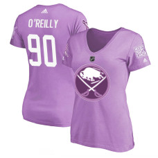 Women's Buffalo Sabres Purple Ryan O'Reilly #90 Hockey Fights Cancer T-shirt