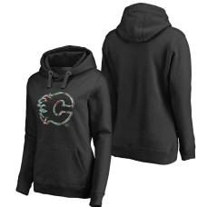 Women's Calgary Flames Black Fanatics Branded Lovely Pullover Hoodie