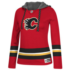 Women's Calgary Flames Red Jersey Pullover Hoodie