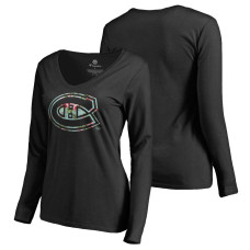 Women's Montreal Canadiens Fanatics Branded Long Sleeve V-Neck T-shirt Black