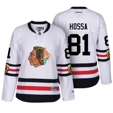 Women's Chicago Blackhawks #81 Marian Hossa White Premier Jersey