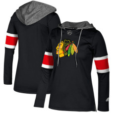 Women's Chicago Blackhawks Black Silver Jersey Pullover Hoodie