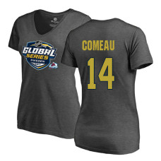 Women's Colorado Avalanche Gray Blake Comeau #14 2017 Global Series T-shirt