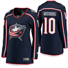 Women's #10 Alexander Wennberg Navy Breakaway Player Jersey Columbus Blue Jackets