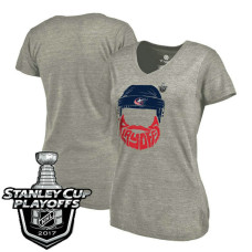 Women's Columbus Blue Jackets Gray 2017 Stanley Cup PLayoff T-shirt