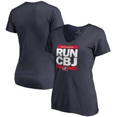 Women's Columbus Blue Jackets Navy RUN-CTY V-Neck T-shirt