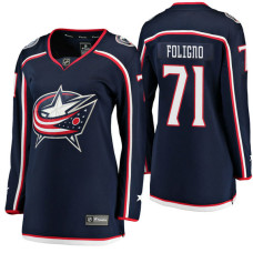 Women's #71 Nick Foligno Navy Breakaway Player Jersey Columbus Blue Jackets