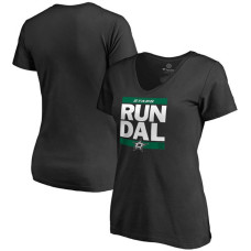 Women's Dallas Stars Black RUN-CTY V-Neck T-shirt