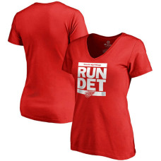 Women's Detroit Red Wings Red RUN-CTY V-Neck T-shirt